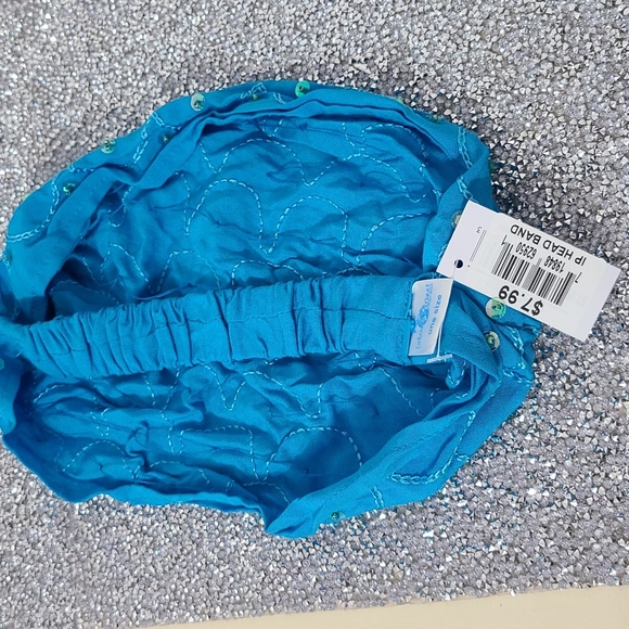 Island Planet elastic embroidered w/sequins Head Band NWT - Picture 4 of 6